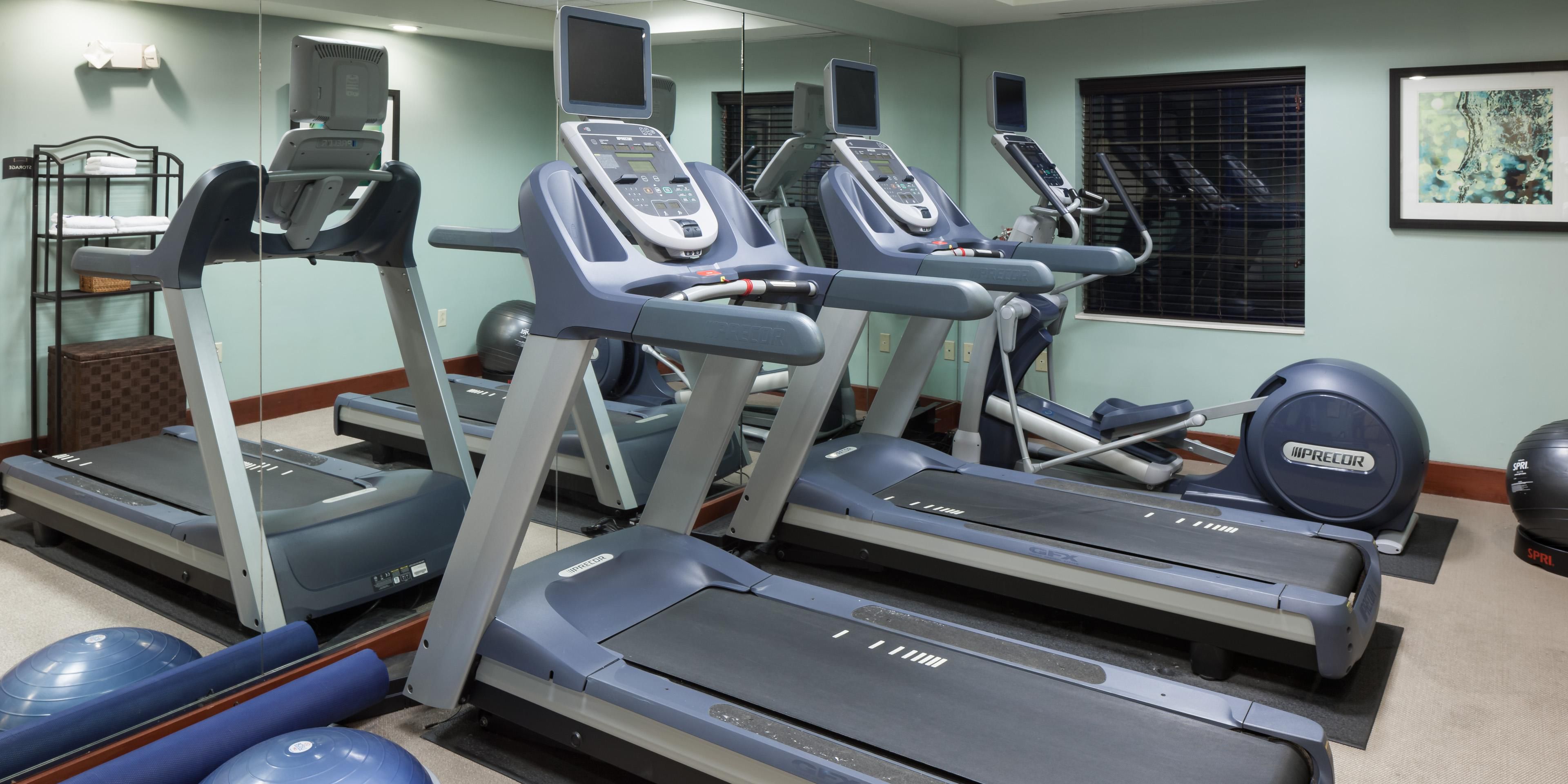 Fully equipped exercise center adjacent to the Laundry room