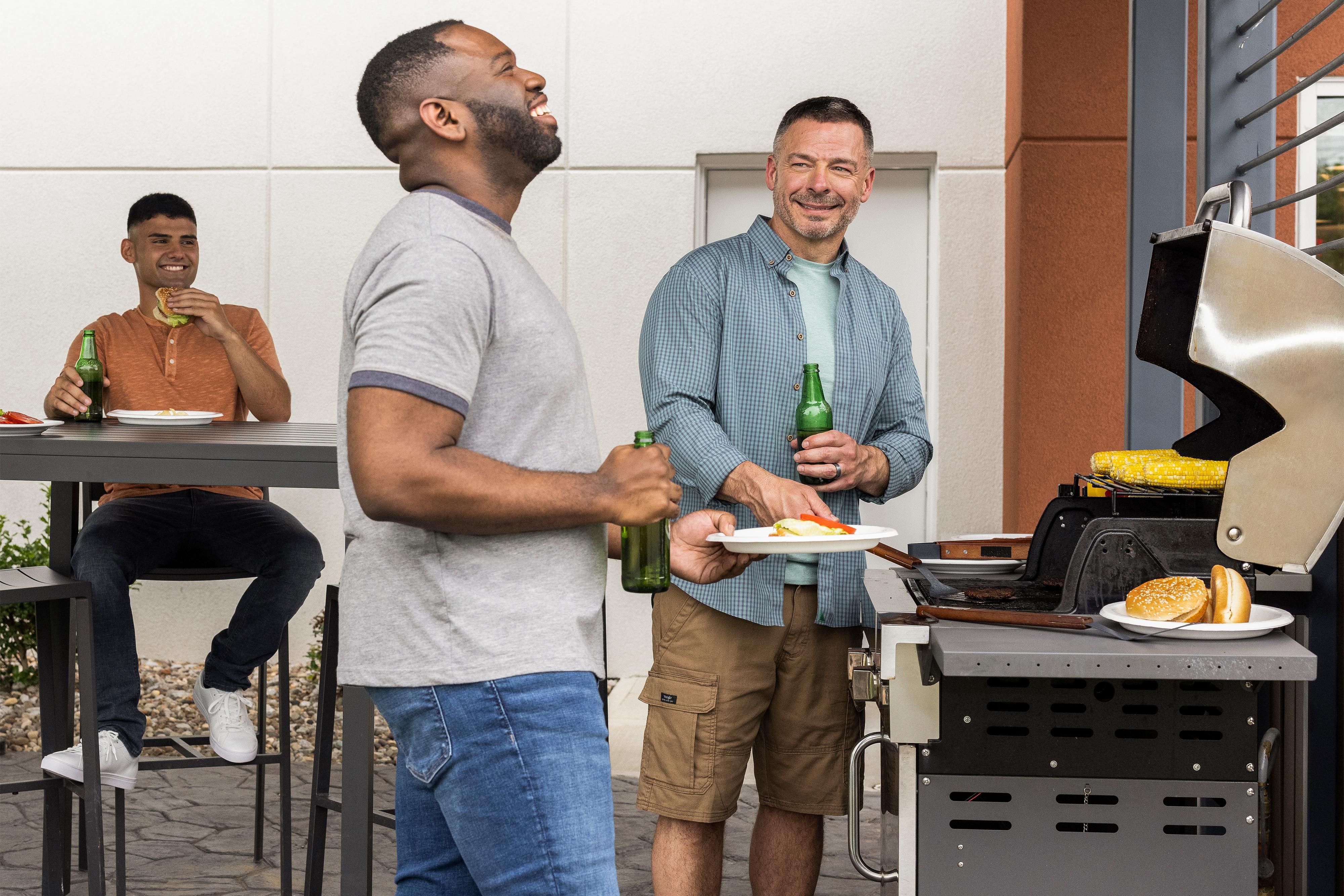 Visit our outdoor living area where you can grill a meal and unwind from your busy day. 

