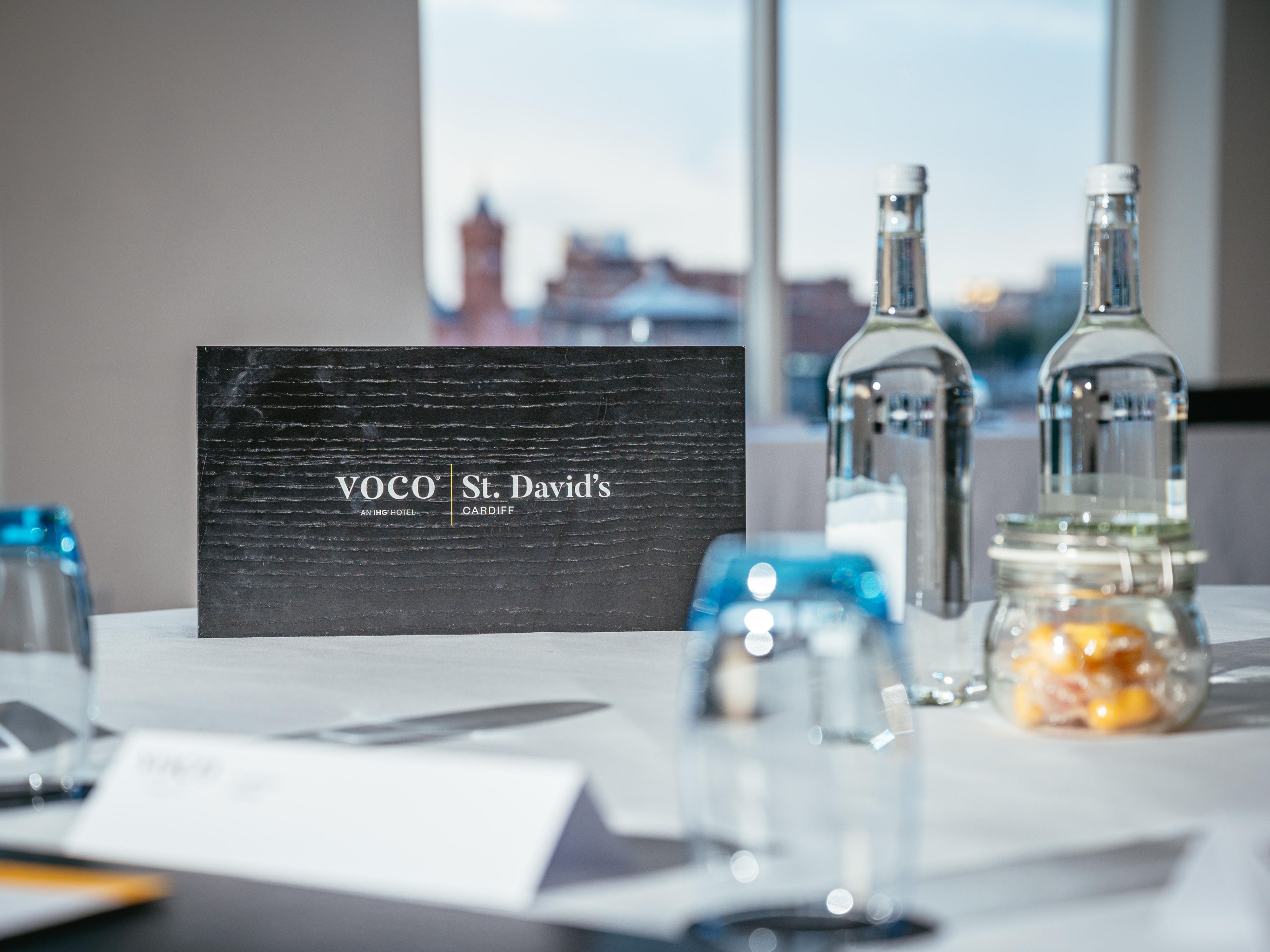 Table with complimentary water