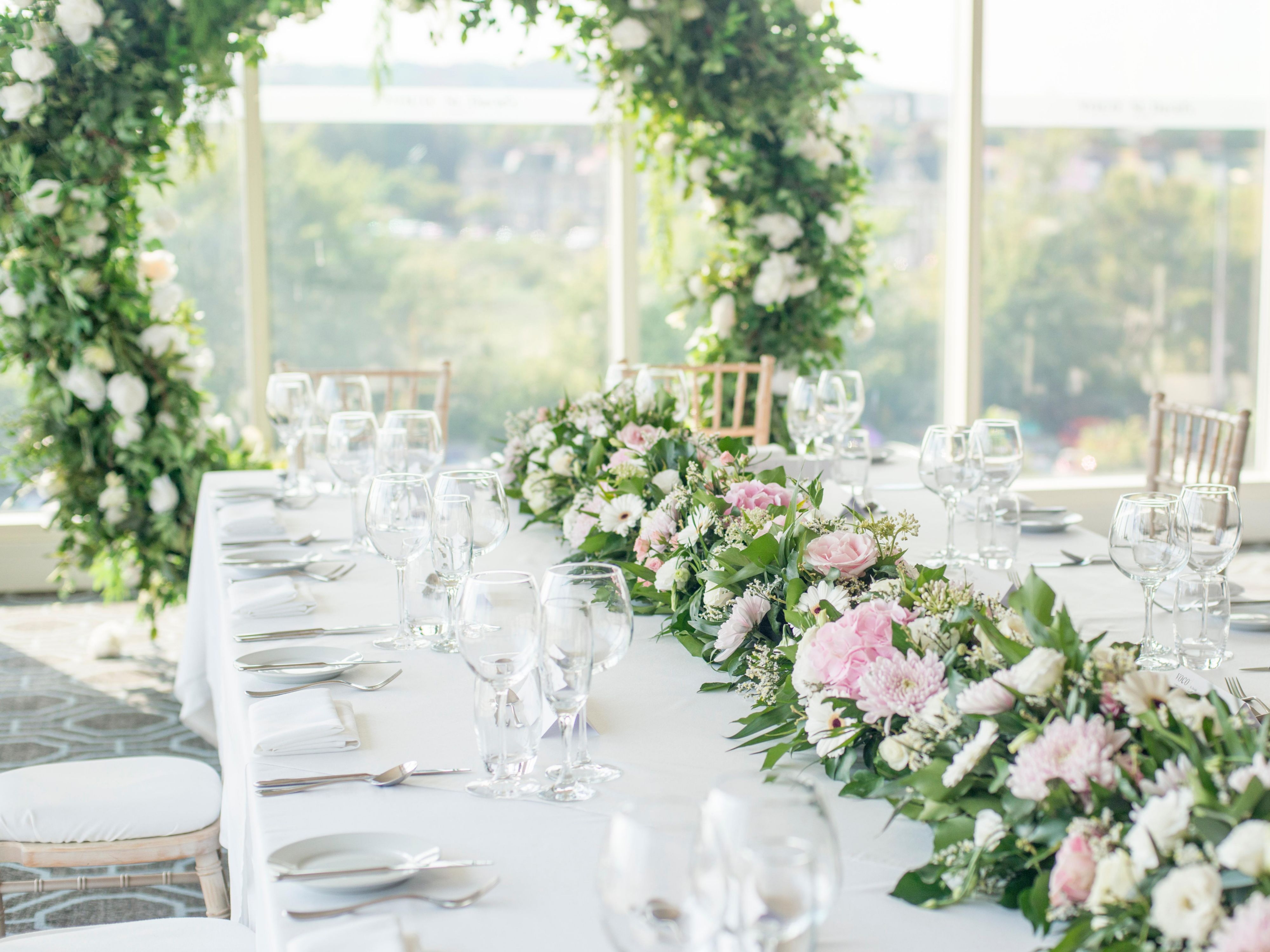 Table dressed up for a wedding