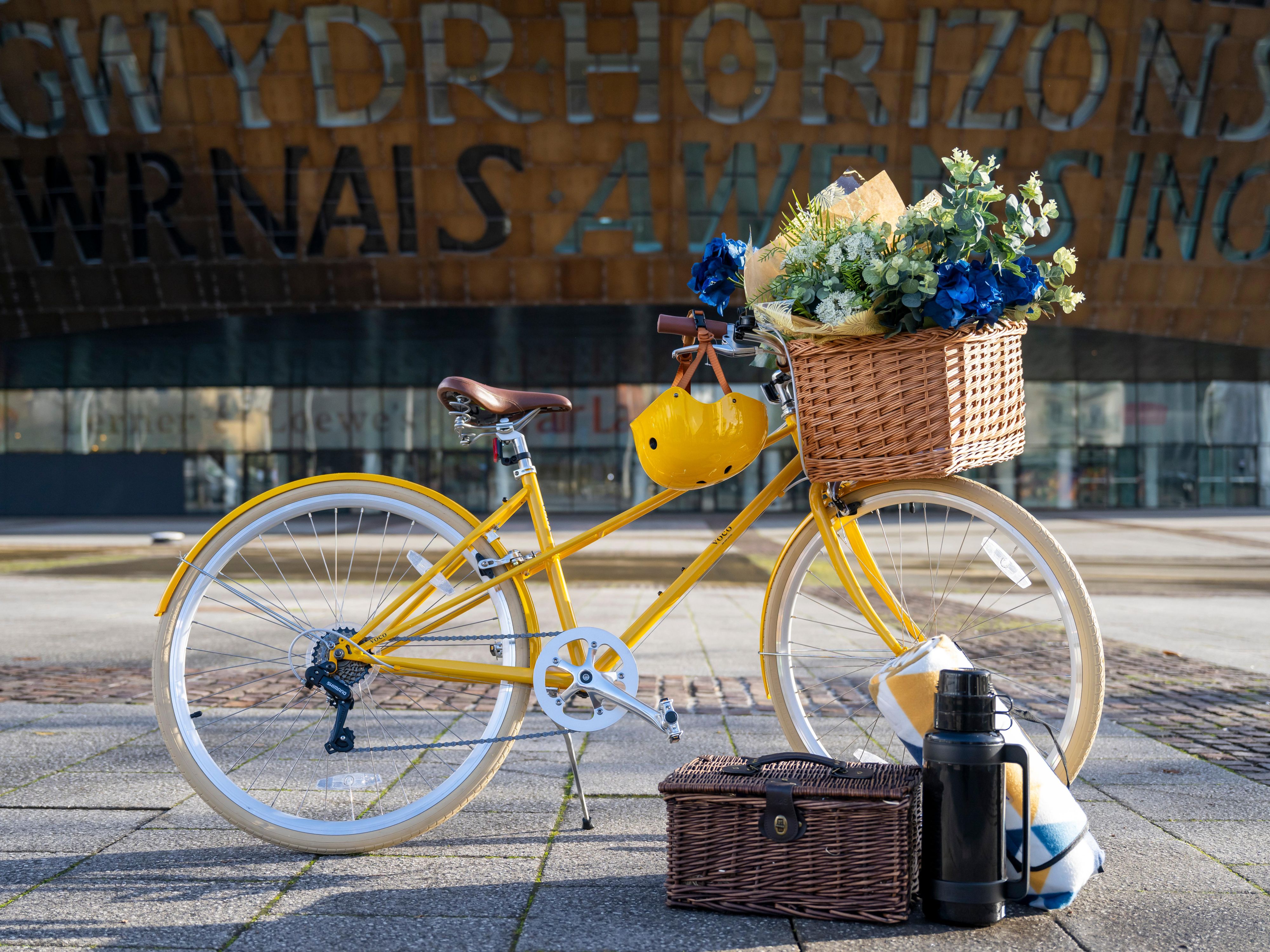 A bike with a basket