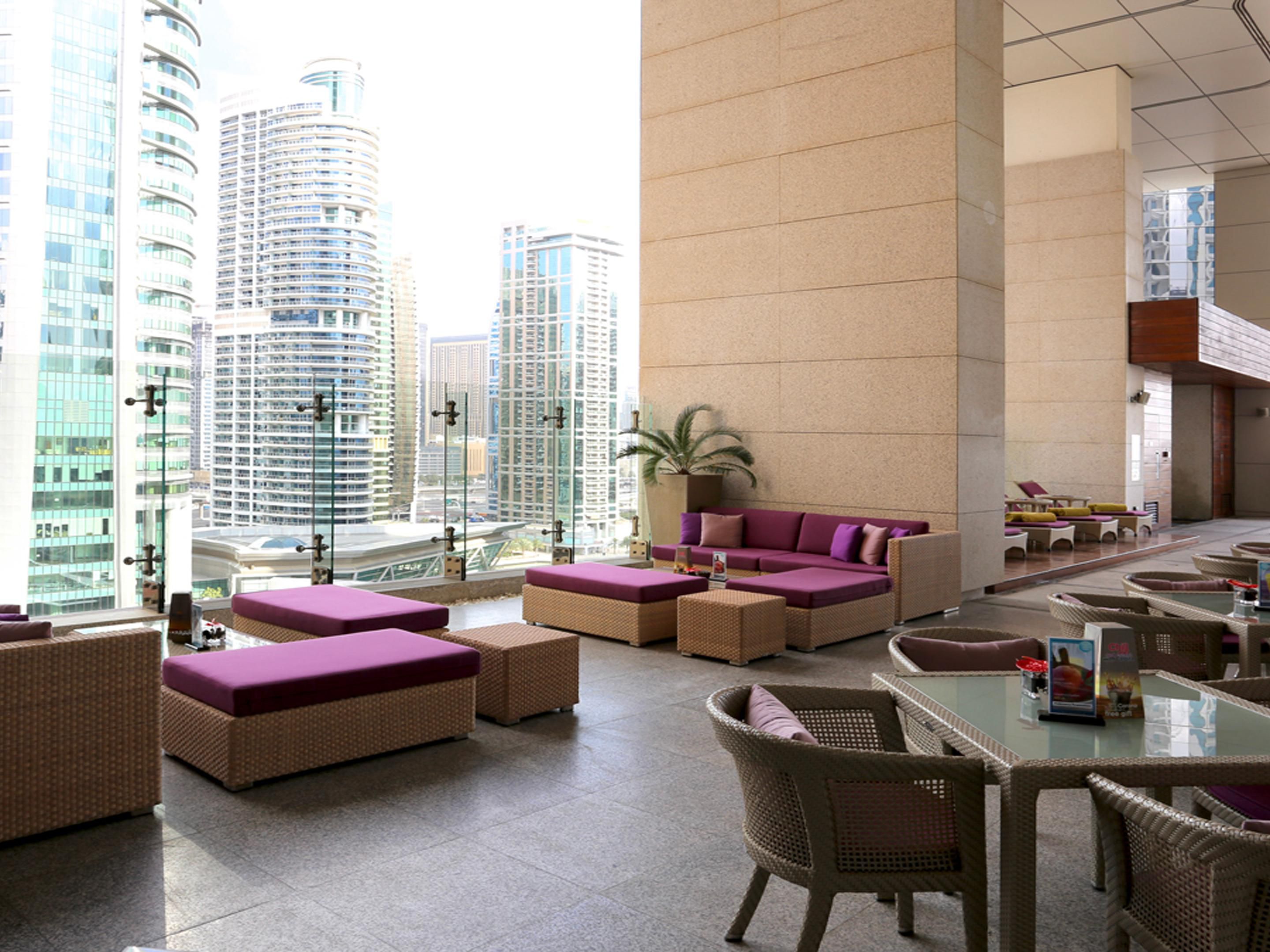 The urban poolside escape offers sweeping views of the Dubai Marina skyline. Take a dip in our infinity pool or sit back and relax in one of our beautifully comfortable sun loungers and enjoy some easy dining snacks and nibbles.