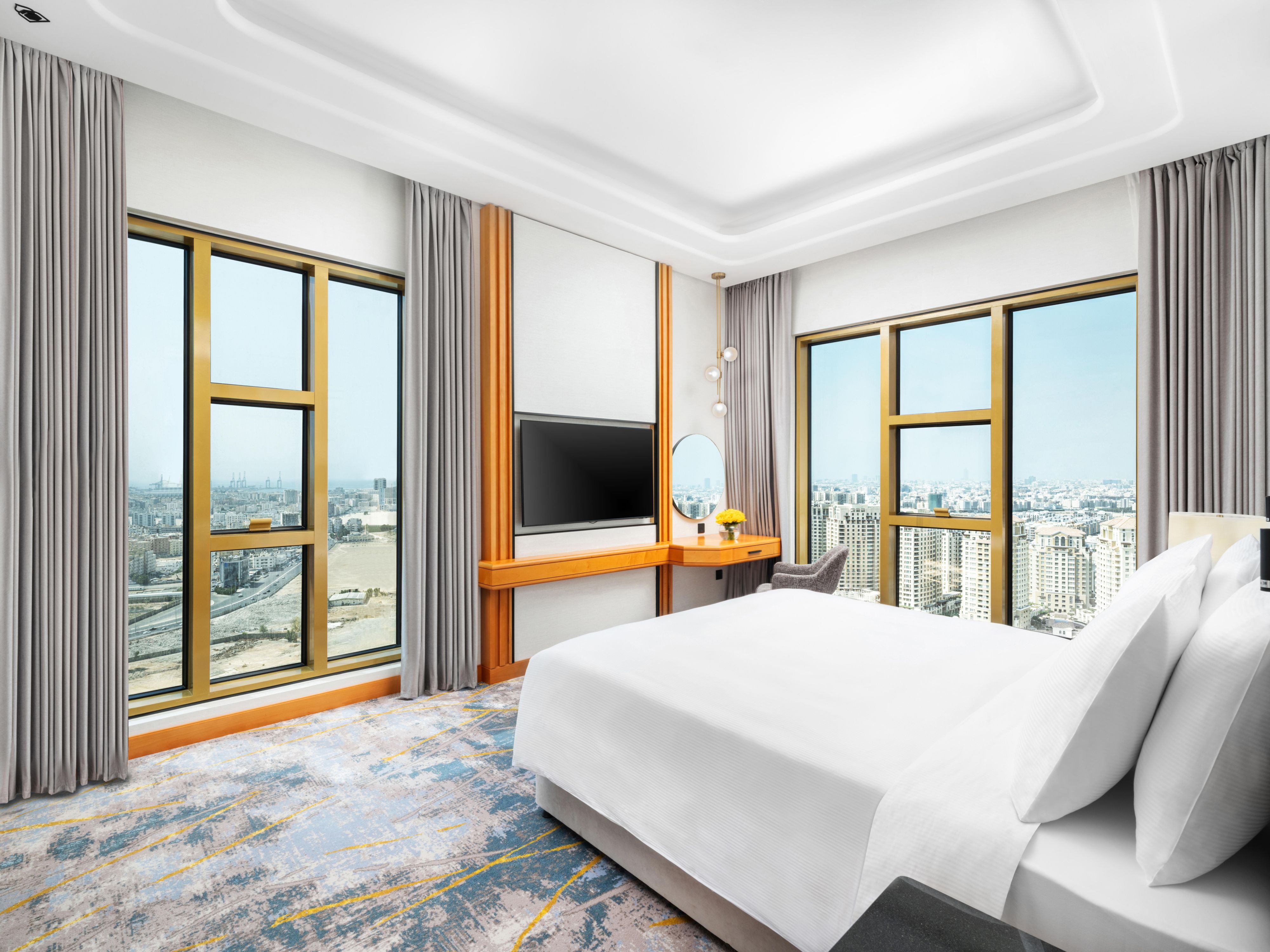 Our rooms are designed to cater to the discerning modern traveler. Sleek interiors, ergonomic furnishings, and state-of-the-art amenities create a space that is both stylish and functional. Enjoy the luxury of plush bedding, high-speed Wi-Fi, and smart TV technology.