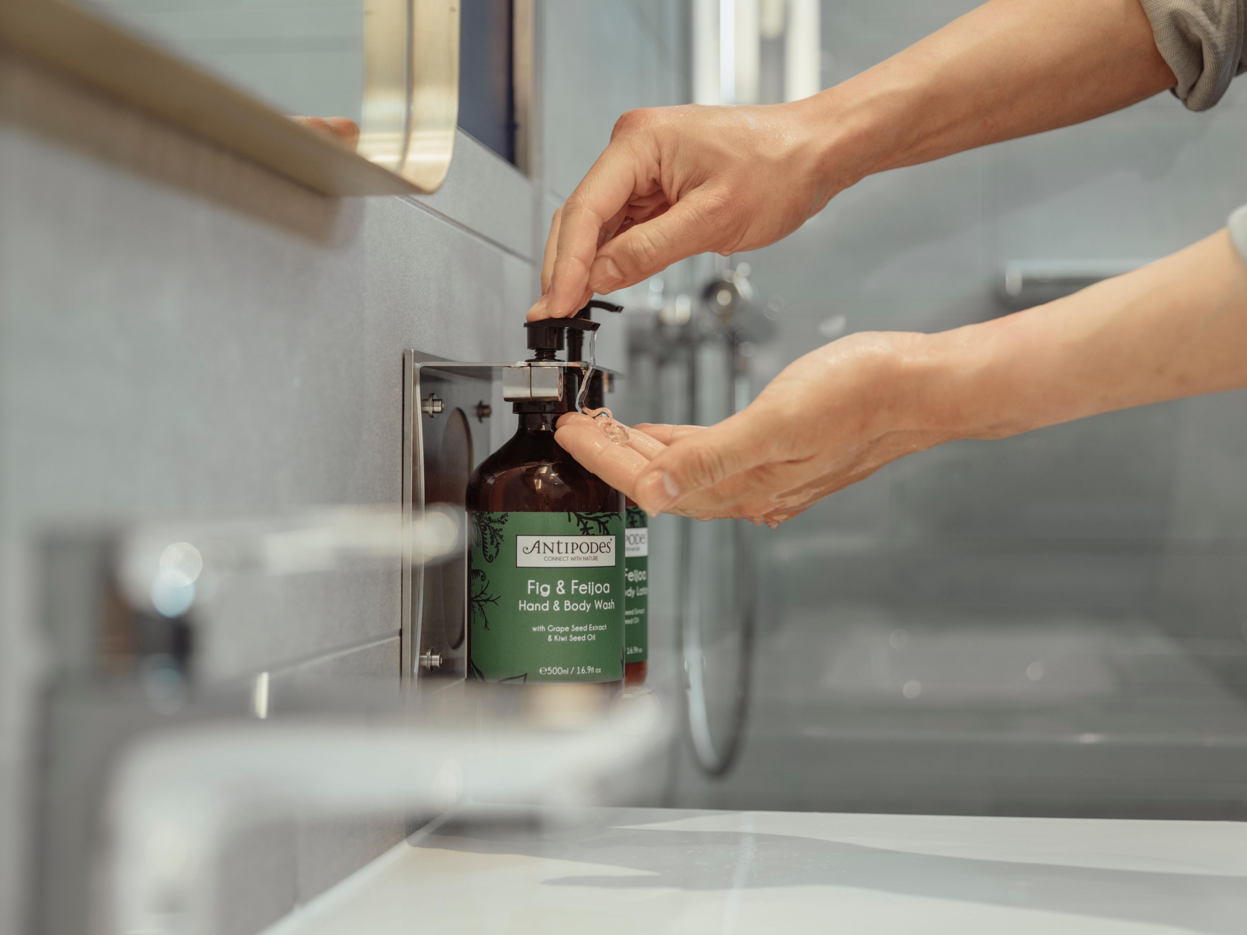 During your stay with us, you'll notice our commitment to a more sustainable future through thoughtful changes. We're taking a 'step-by-step' approach to sustainability, from our aerated showerheads to replacing single-use plastics with Antipodes refillable dispensers.