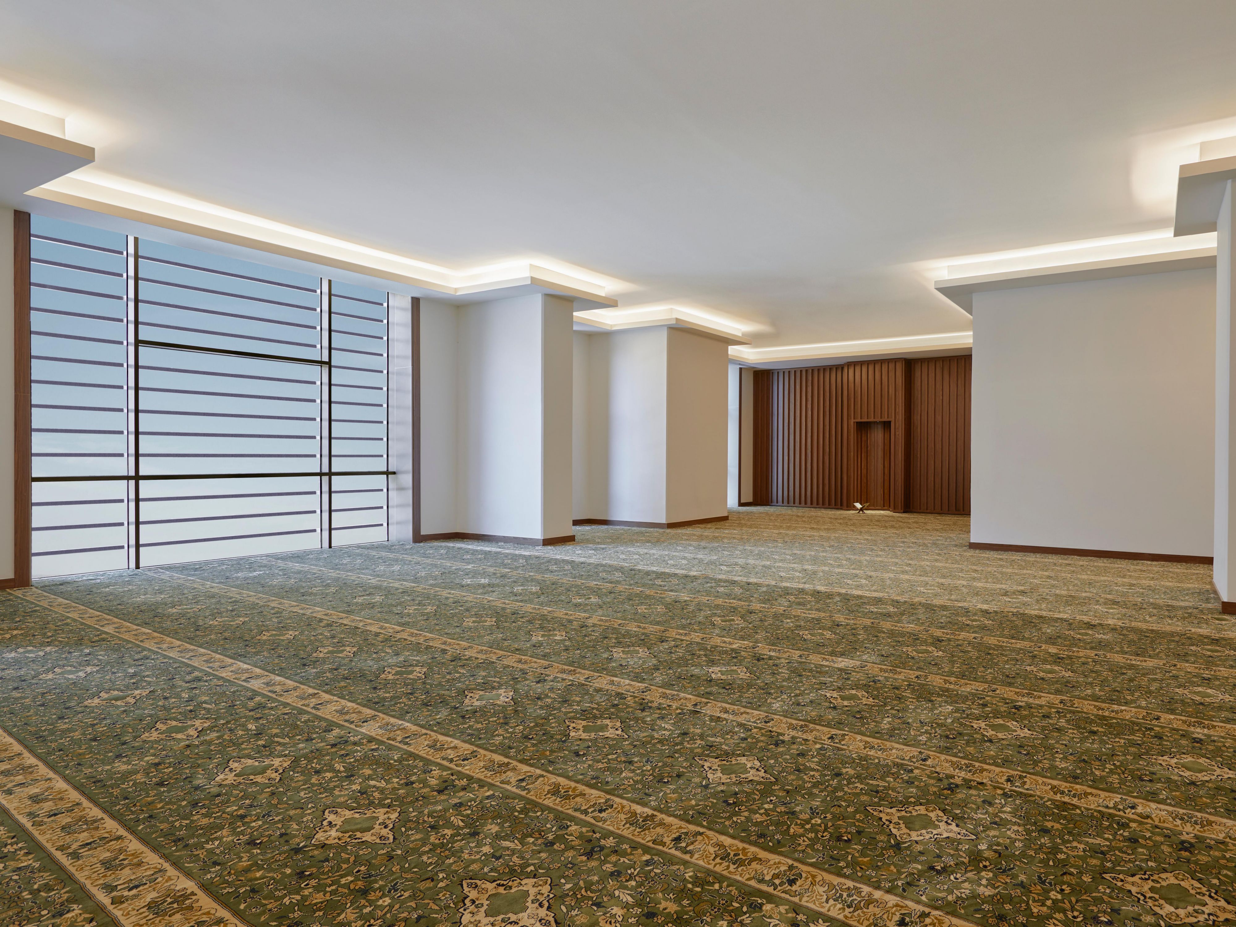 Separate places of worship are available for men and women