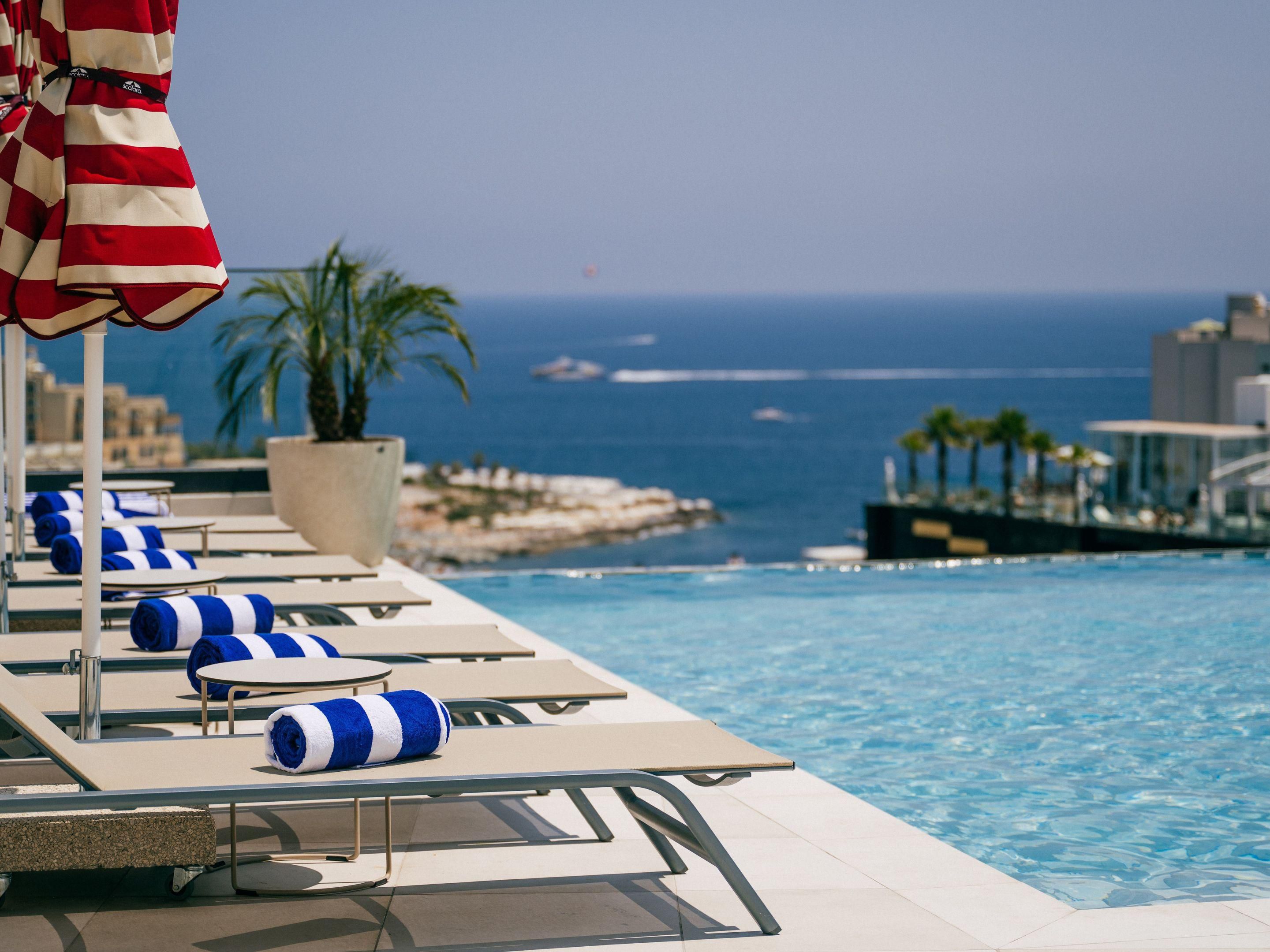 Island views from Volare rooftop pool.