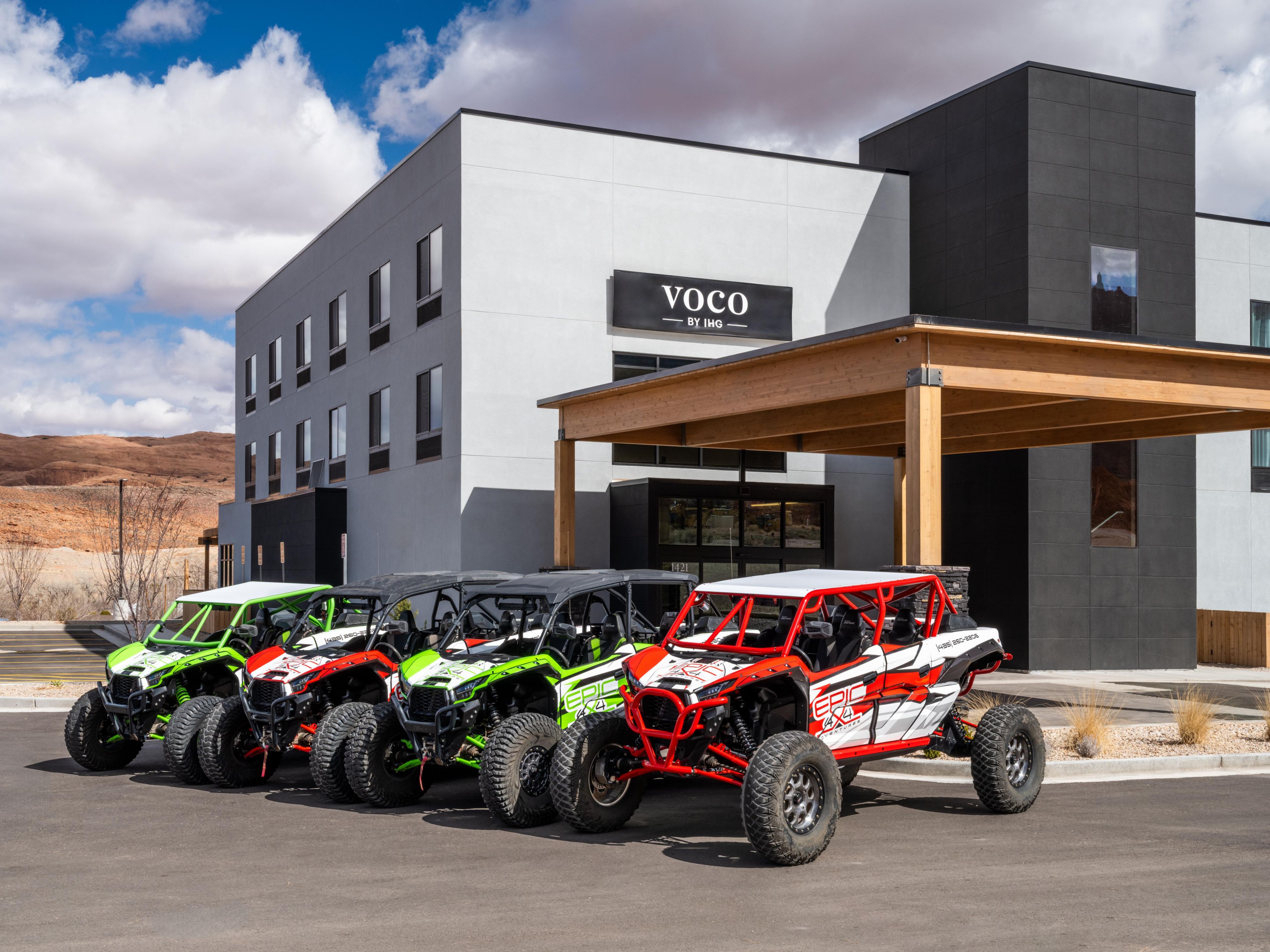 Free parking at voco Moab includes RV and trailer-friendly spaces, so you can explore the red rock landscapes without hassle. Whether road-tripping or towing your gear, we’ve got room for your adventure. EV charging stations coming soon!