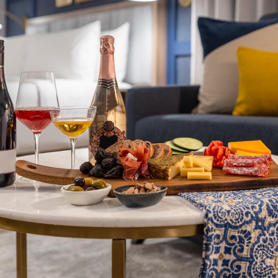 Champagne and charcuterie