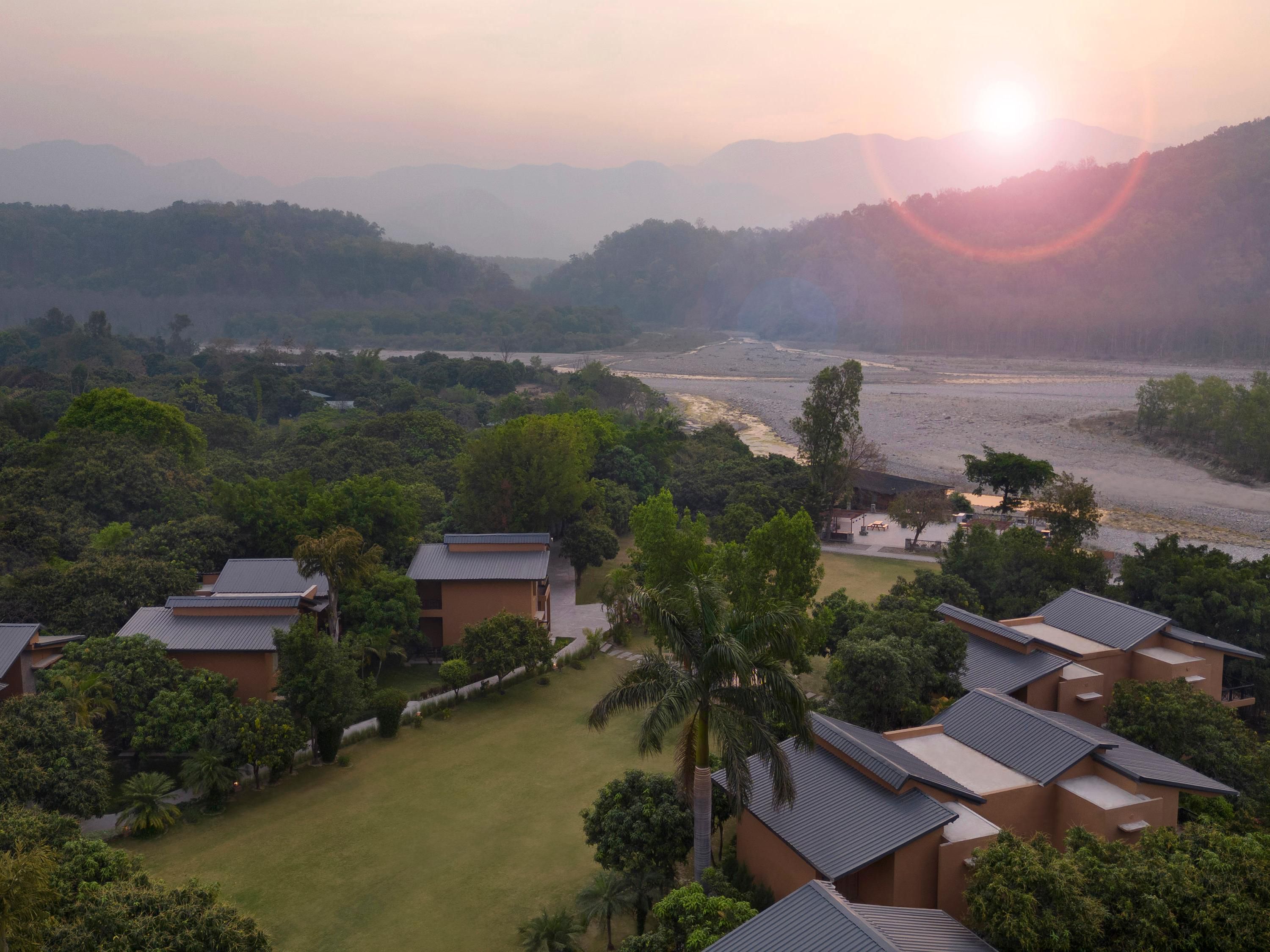 Our premium resort overlooks the Kosi river