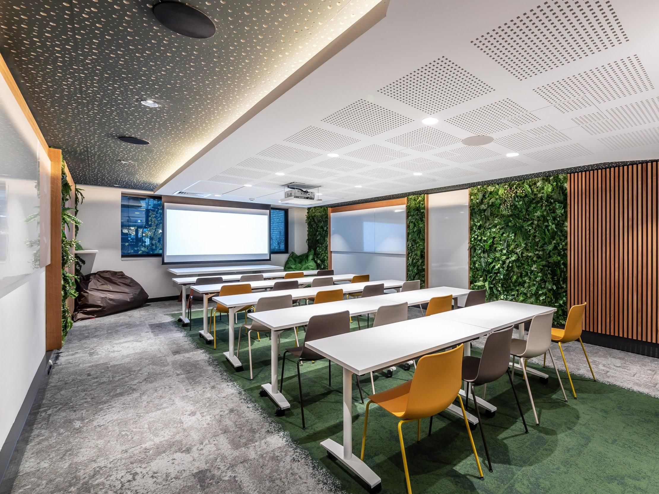You can host up to 45 guests in our spacious, well-equipped Lotus meeting room, which has a video projector and complimentary Wi-Fi to help get your message across. It overlooks the garden, which is a handy space for breakout sessions to recharge.