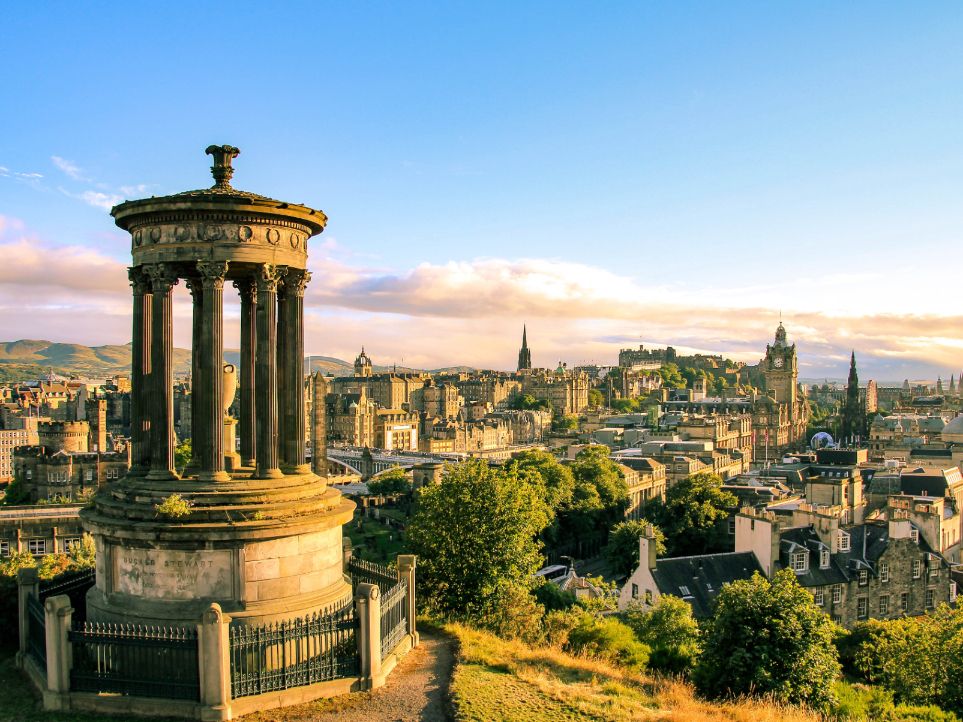 Aerial view of Edinburgh Scotland