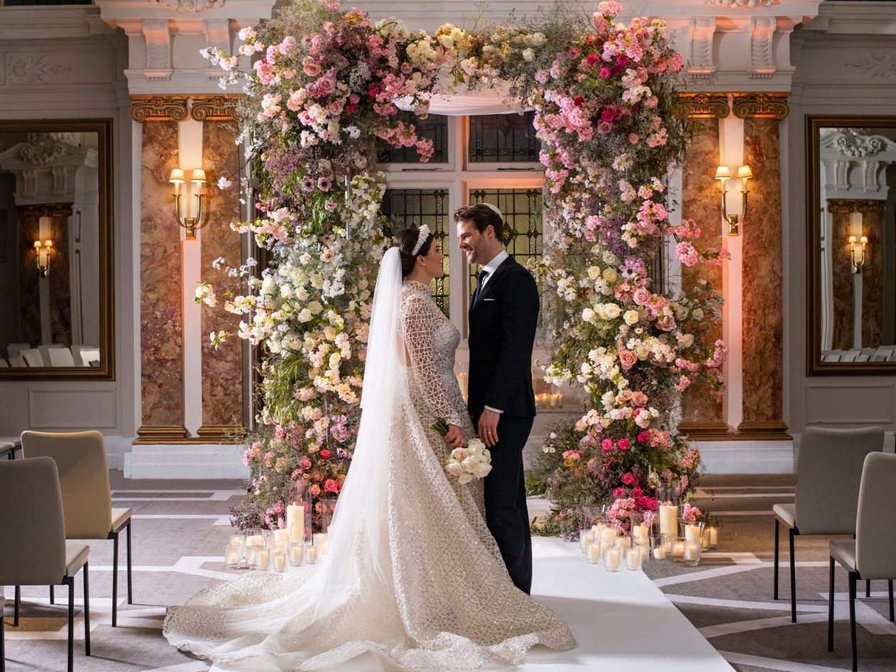 Bride and groom celebrating their wedding day